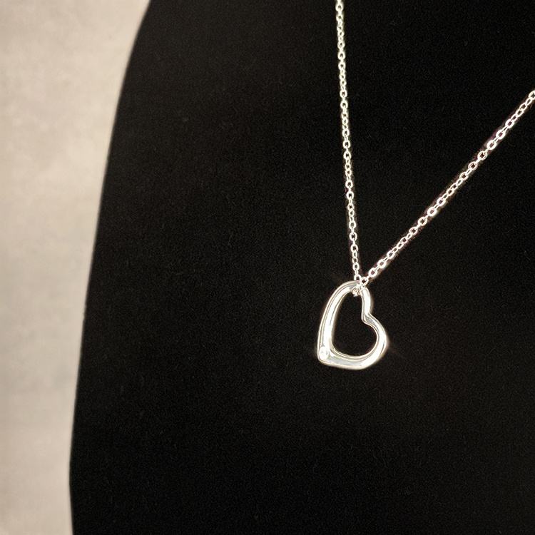 North & Pearl Open Heart CZ Necklace product image