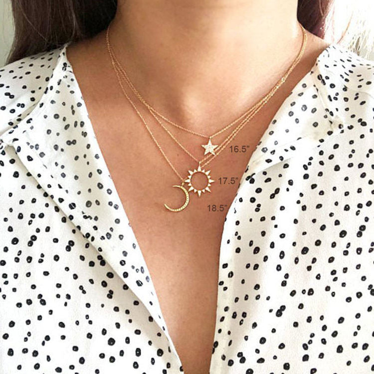 North & Pearl Sun Moon Star Layered Necklace Set product image