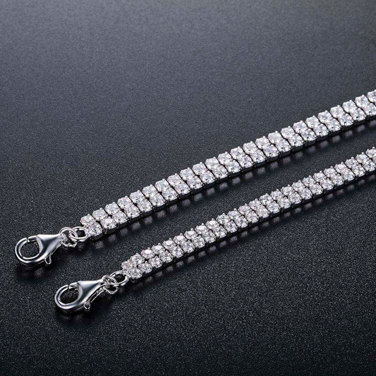 North & Pearl Double Row CZ Tennis Bracelet, close-up