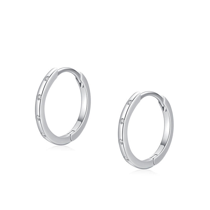 North & Pearl CZ Station Hoop Earrings product image