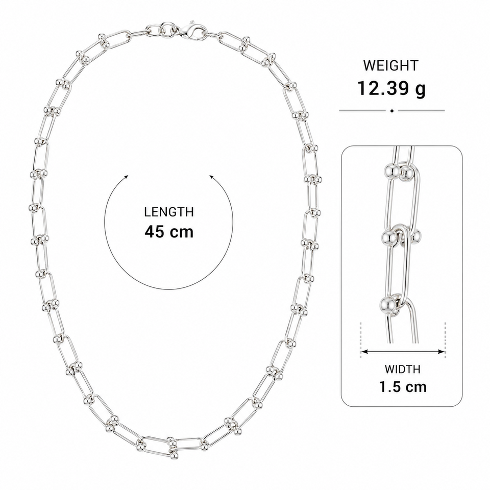 North & Pearl Beaded Paperclip Chain Necklace product image