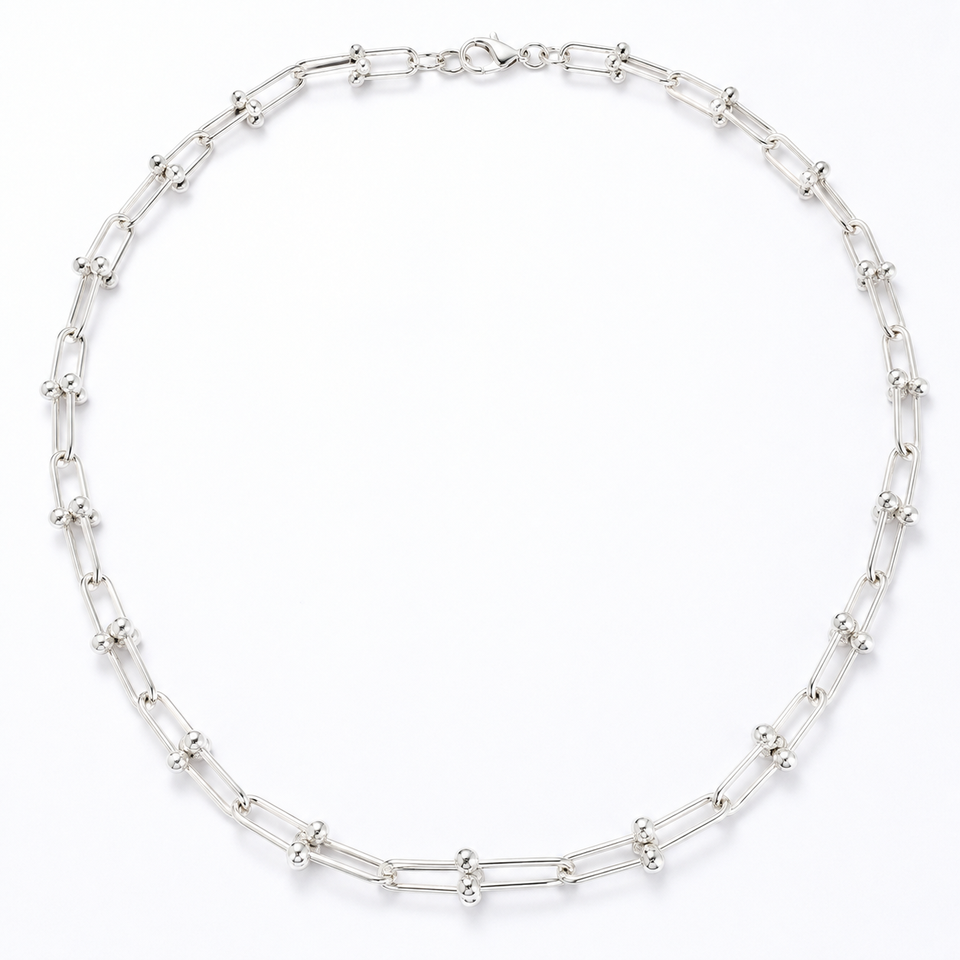 North & Pearl Beaded Paperclip Chain Necklace product image
