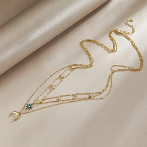 North & Pearl Triple Layer Celestial Necklace product image 3