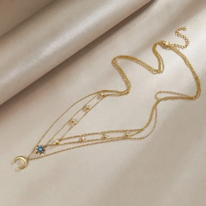 North & Pearl Triple Layer Celestial Necklace product thumbnail 3