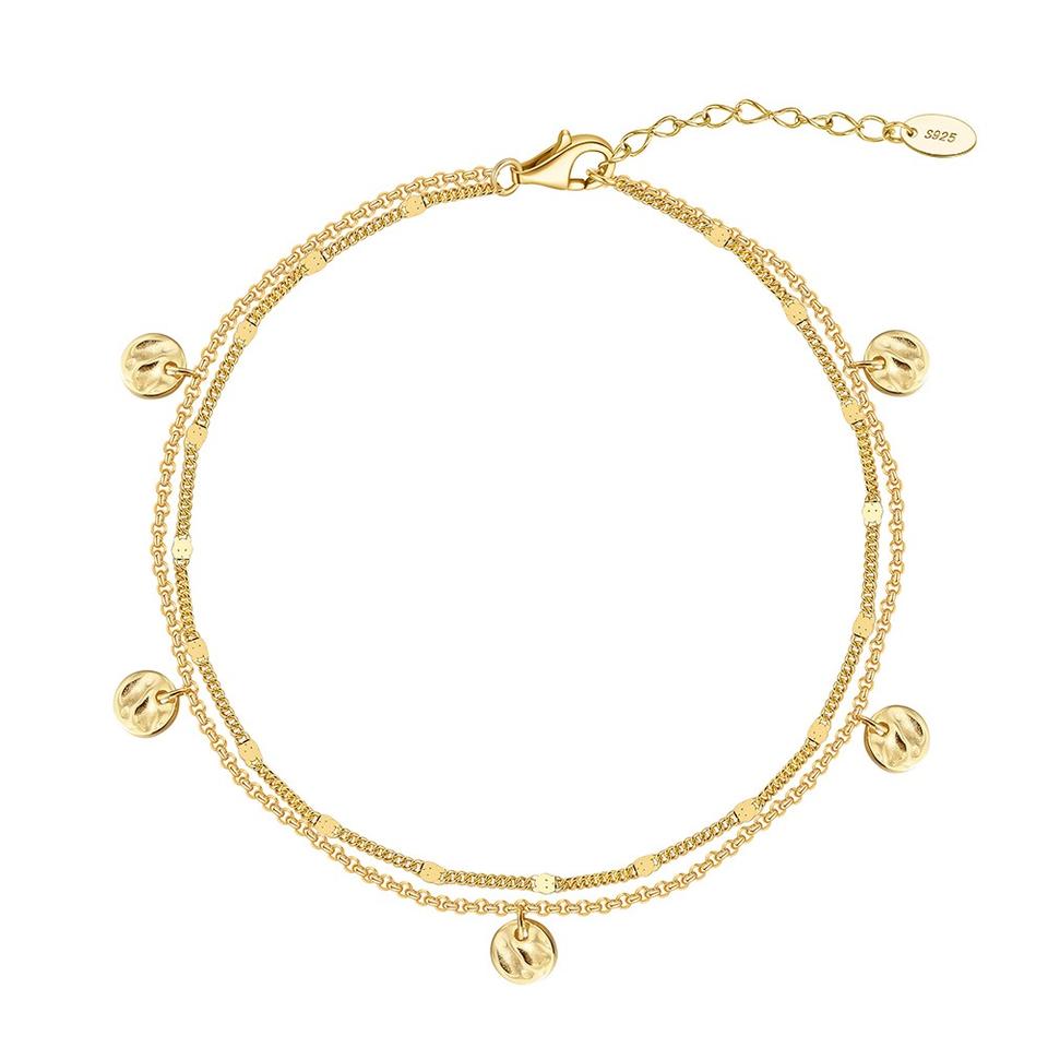 North & Pearl Layered Disc Charm Anklet product image