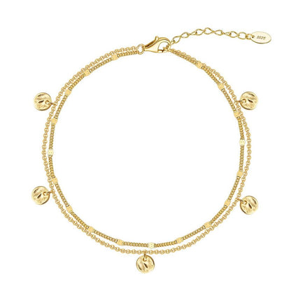 North & Pearl Layered Disc Charm Anklet product thumbnail 1