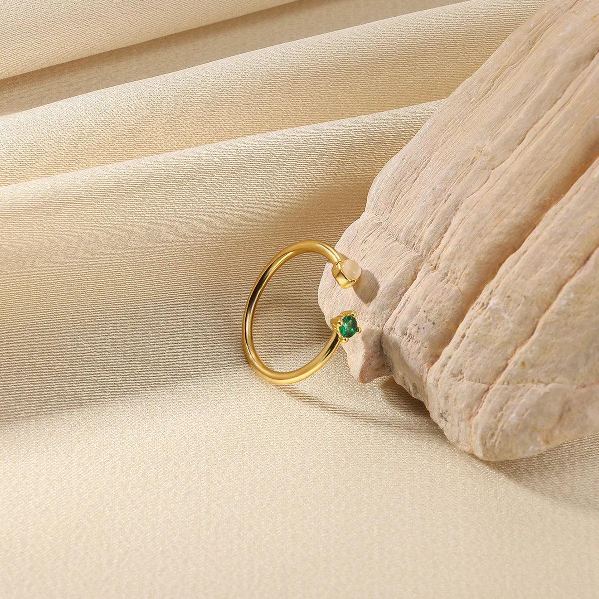 North & Pearl Minimal Birthstone Open Ring product image