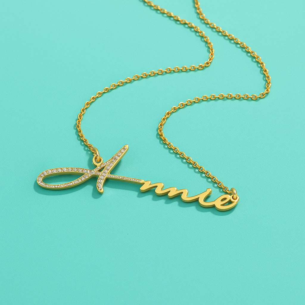 North & Pearl Refined Script Name Necklace product image 6