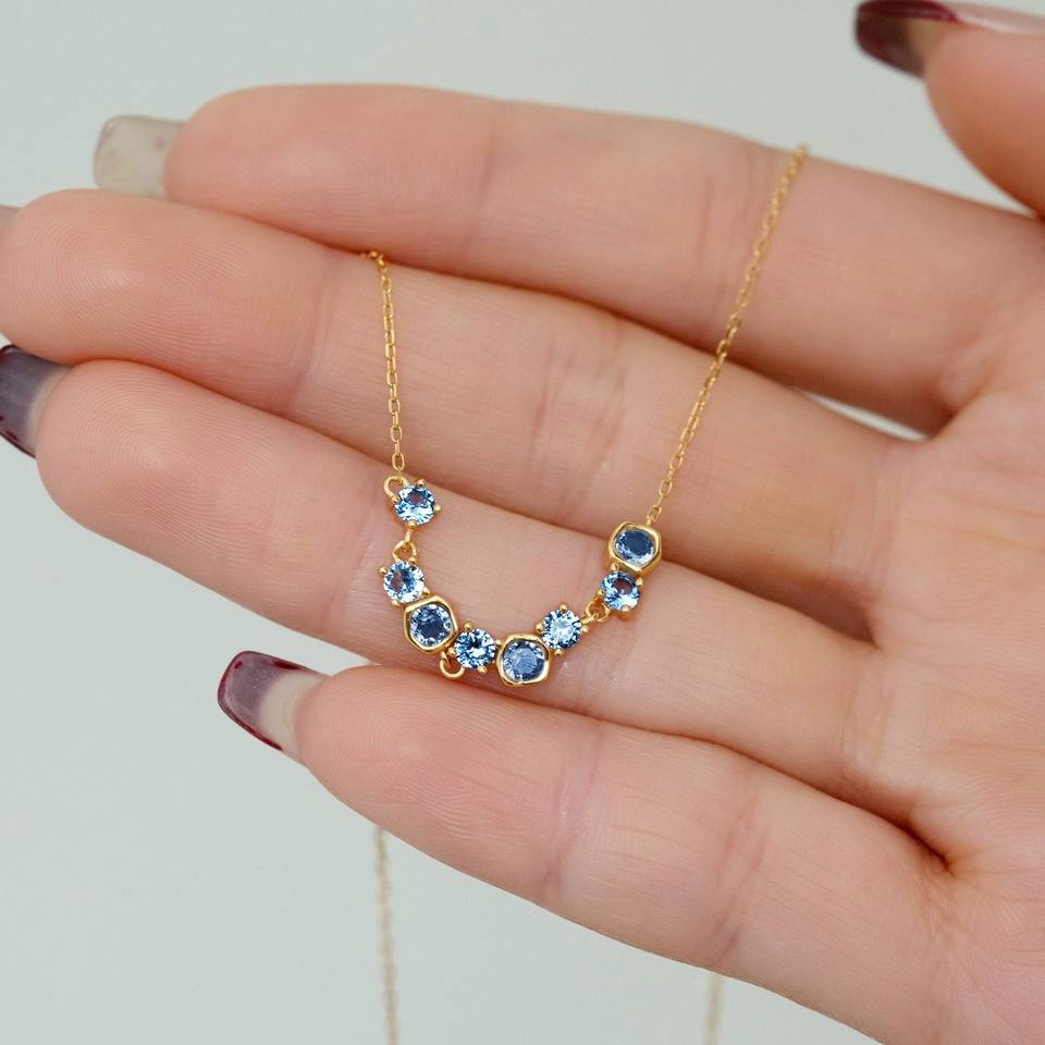 North & Pearl Blue CZ Cluster Necklace product image 3