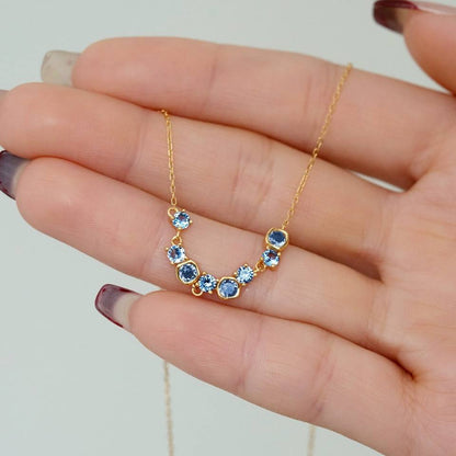 North & Pearl Blue CZ Cluster Necklace product thumbnail 3