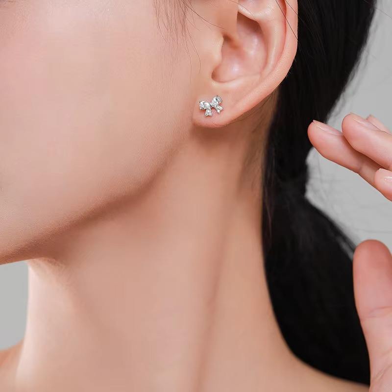 North & Pearl CZ Bow Stud Earrings product image