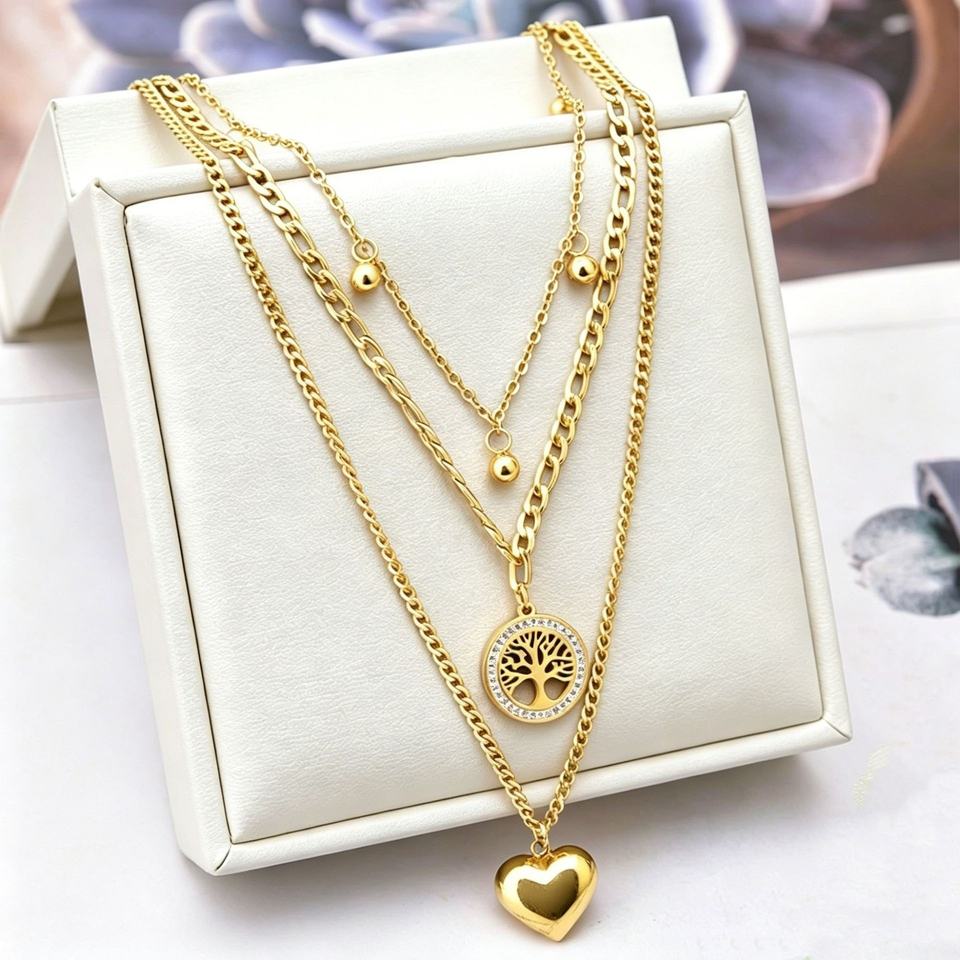 North & Pearl Triple Layer Tree of Life & Heart Necklace product image 3