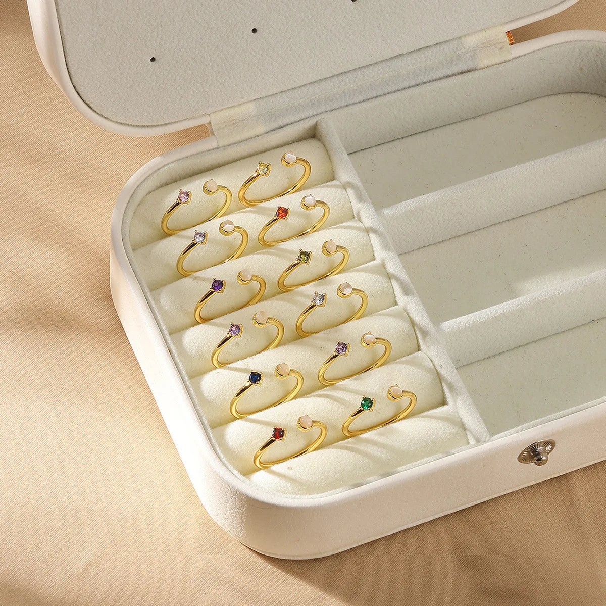 North & Pearl Minimal Birthstone Open Ring product image
