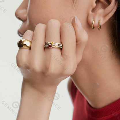 North & Pearl Stacking Birth Month Ring product thumbnail 4