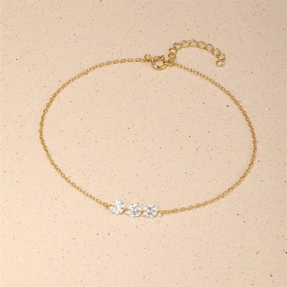 North & Pearl Trio CZ Anklet product image