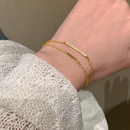 North & Pearl Double Layer Bar Chain Bracelet product thumbnail 1