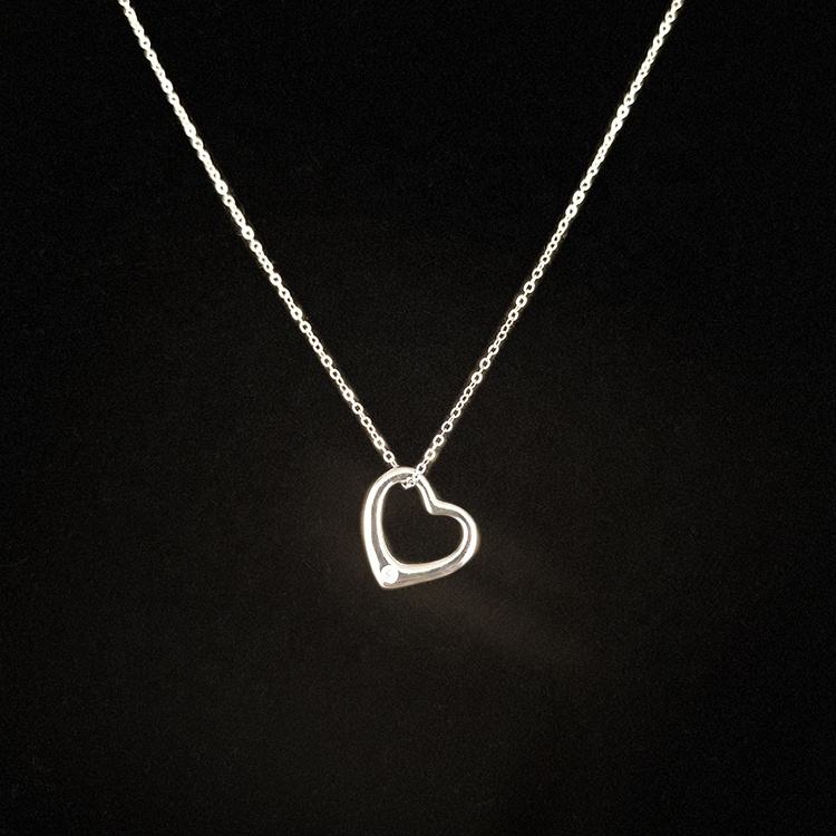 North & Pearl Open Heart CZ Necklace product image