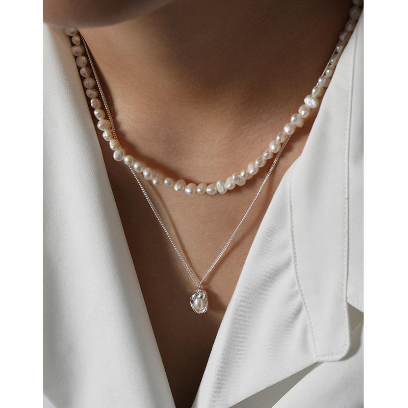 North & Pearl Organic Pearl Pendant Necklace product image