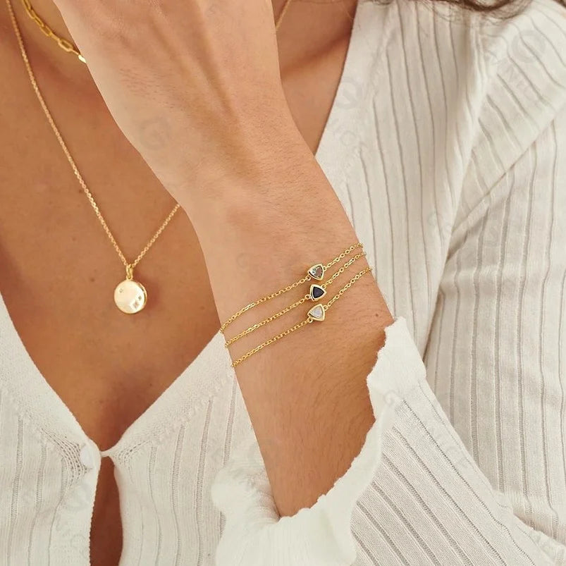 North & Pearl Trillion Birthstone Bracelet product image