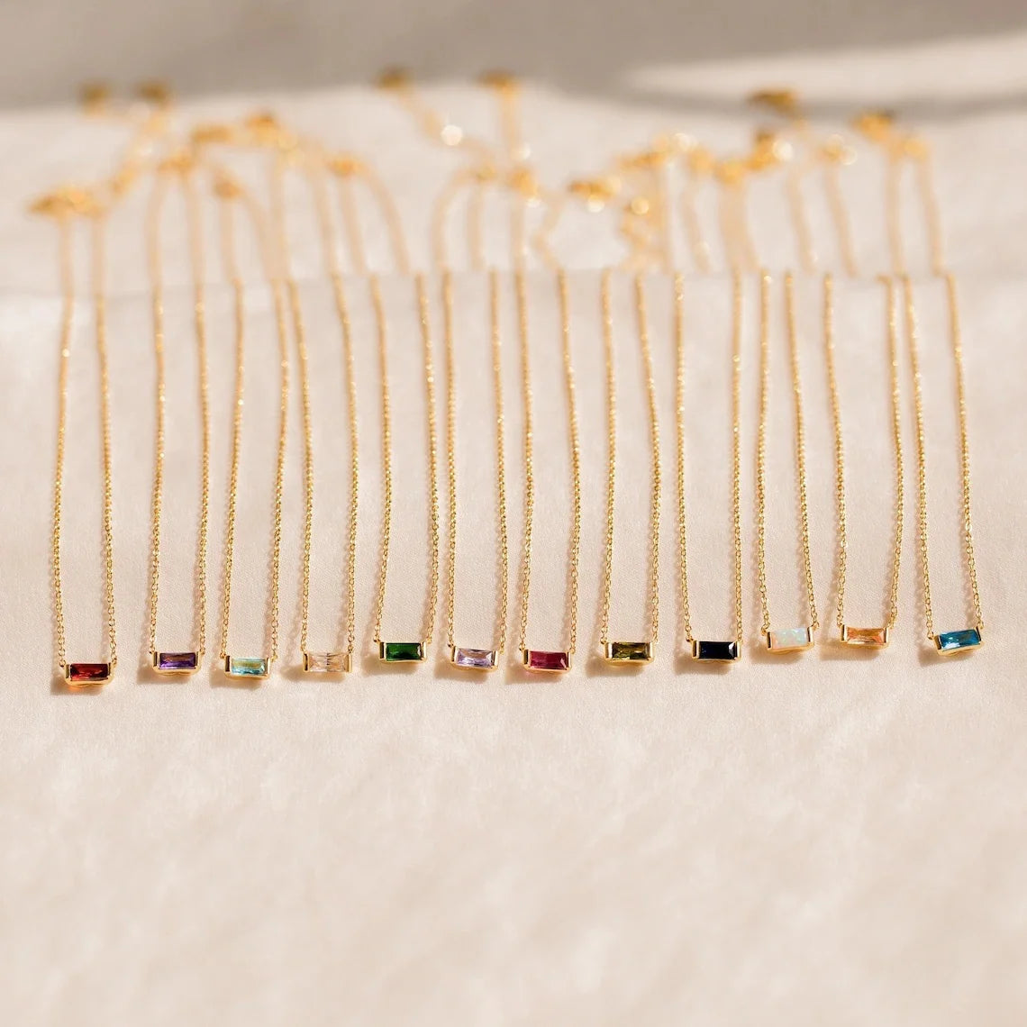 North & Pearl Baguette Birthstone Necklace product image