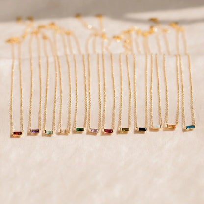 North & Pearl Baguette Birthstone Necklace product thumbnail 1