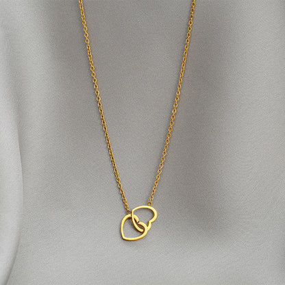 North & Pearl Interlocking Double Heart Necklace product thumbnail 3