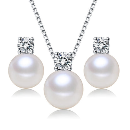North & Pearl Pearl & CZ Necklace and Earring Set product thumbnail 1