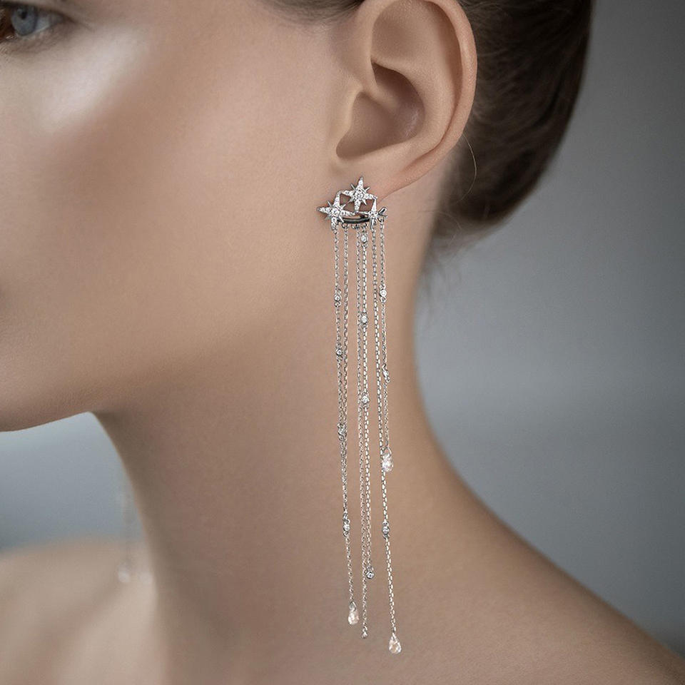 North & Pearl Star Tassel Drop Earrings product image 2