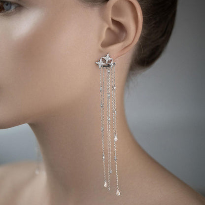 North & Pearl Star Tassel Drop Earrings product thumbnail 2