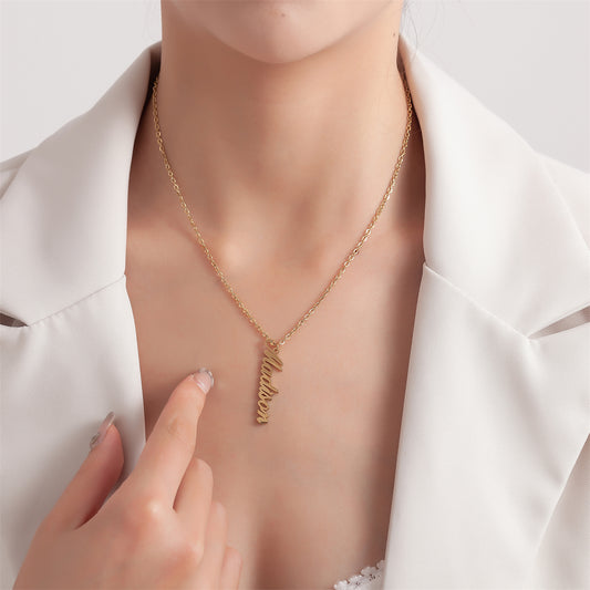 North & Pearl Fine Script Name Necklace product image 2