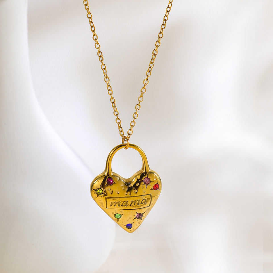 North & Pearl Mama Heart Padlock Necklace product image