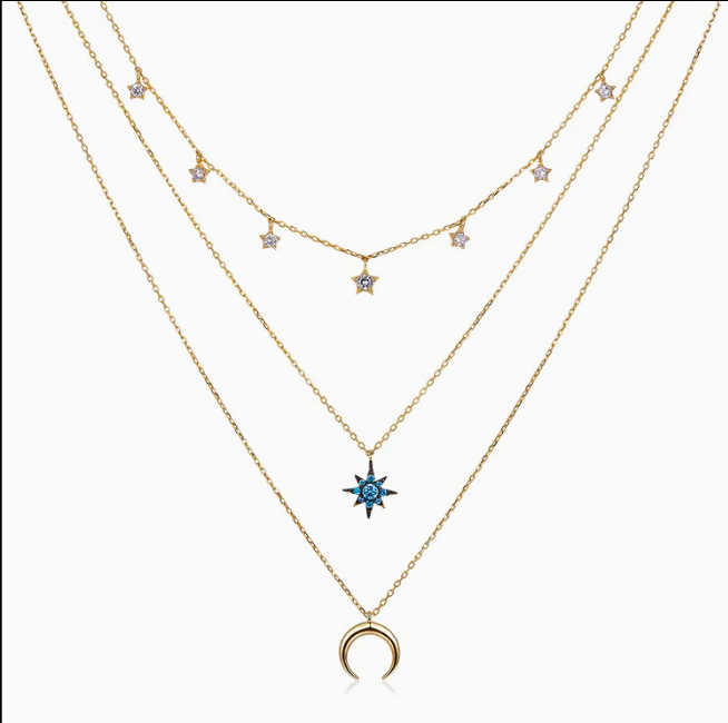 North & Pearl Celestial Triple Layer Necklace product image