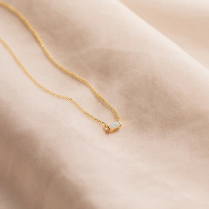 North & Pearl Baguette Birthstone Necklace product thumbnail 2