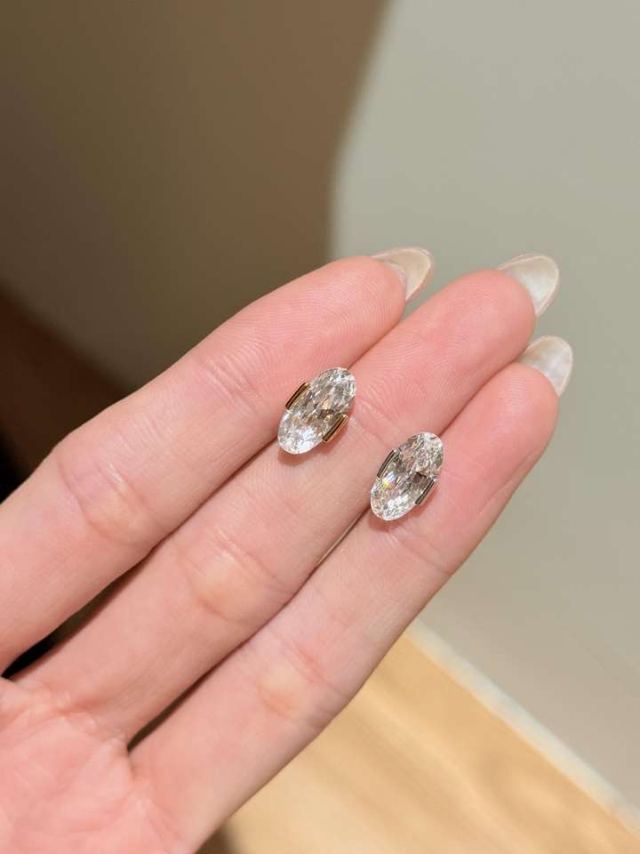 North & Pearl Oval CZ Stud Earrings product image 2