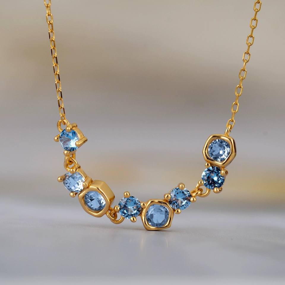 North & Pearl Blue CZ Cluster Necklace product image 2