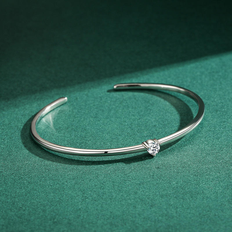 North & Pearl Single Stone Open Cuff Bangle product image 3