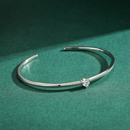 North & Pearl Single Stone Open Cuff Bangle product thumbnail 3