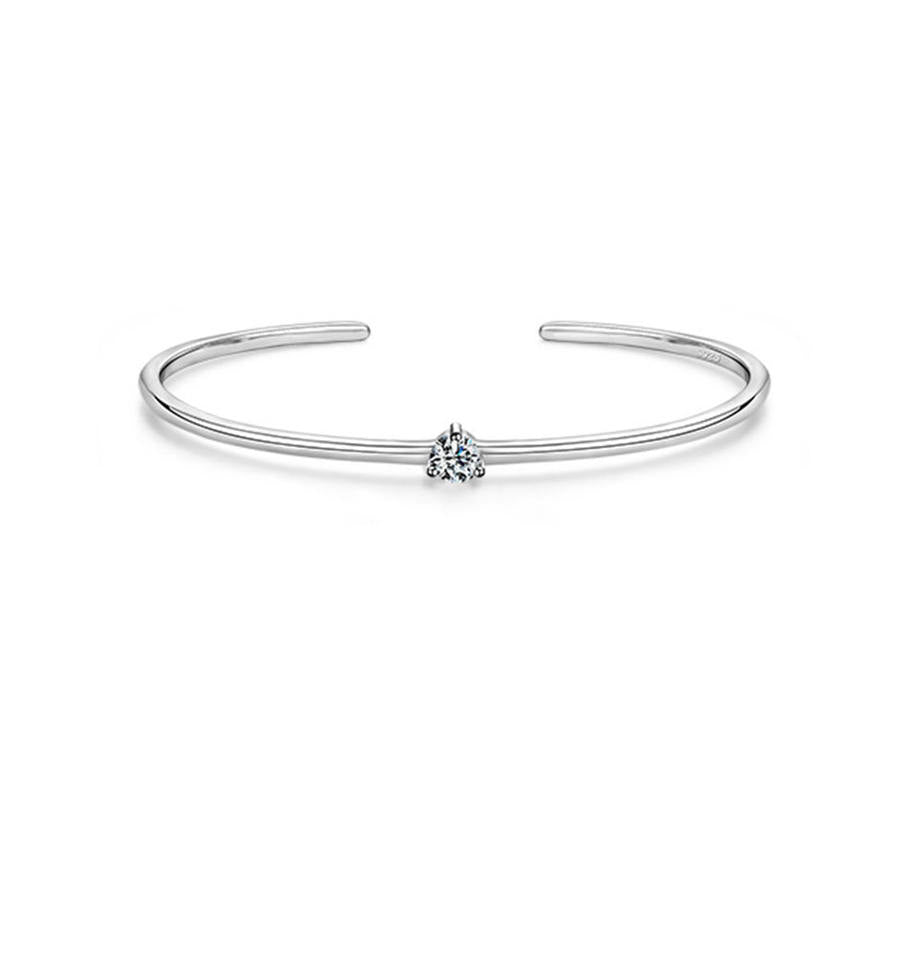 North & Pearl Single Stone Open Cuff Bangle product image