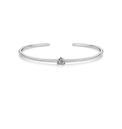 North & Pearl Single Stone Open Cuff Bangle product thumbnail 1