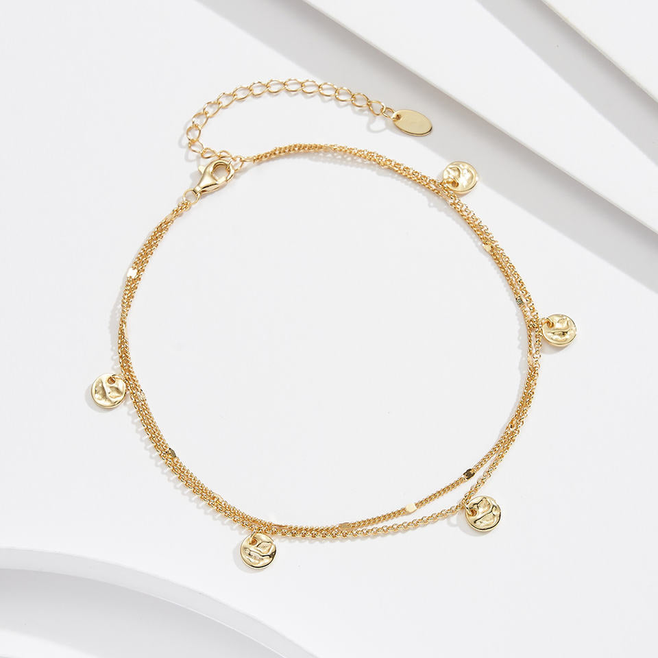 North & Pearl Layered Disc Charm Anklet product image