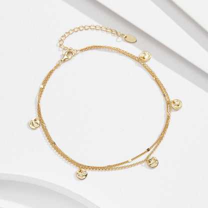 North & Pearl Layered Disc Charm Anklet product thumbnail 3