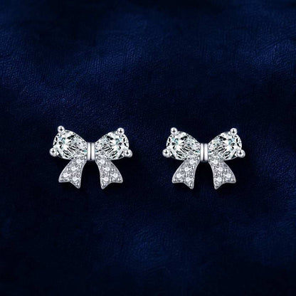 North & Pearl CZ Bow Stud Earrings product thumbnail 2