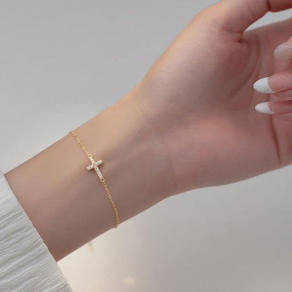 North & Pearl Sideways Cross Bracelet product thumbnail 1