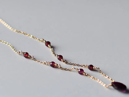 North & Pearl Garnet Drop Necklace product thumbnail 5