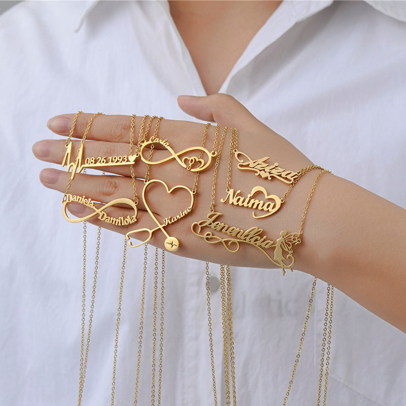 North & Pearl Floating Nameplate Necklace product image