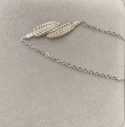 North & Pearl Wheat Leaf CZ Necklace product thumbnail 2