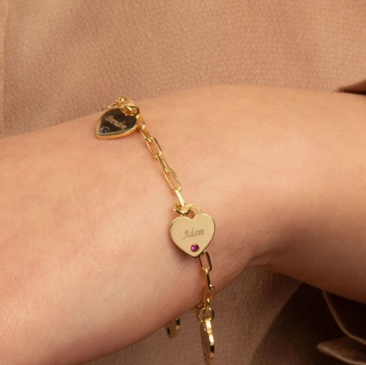 North & Pearl Family Heart Charm Bracelet product image
