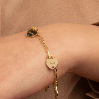 North & Pearl Family Heart Charm Bracelet product thumbnail 3
