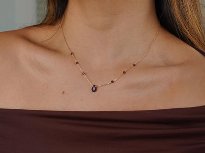 North & Pearl Garnet Drop Necklace product thumbnail 4