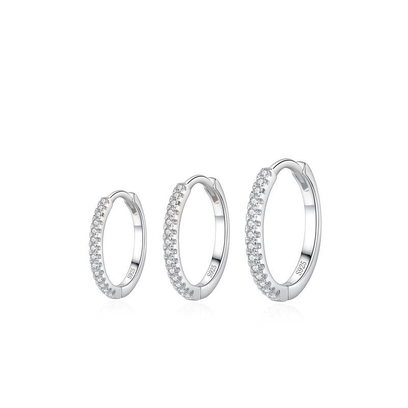North & Pearl CZ Pave Hoop Earrings product image 1
